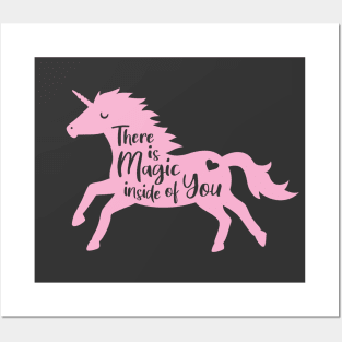 Unicorn There Is Magic Inside Of You Motivational Quote Posters and Art